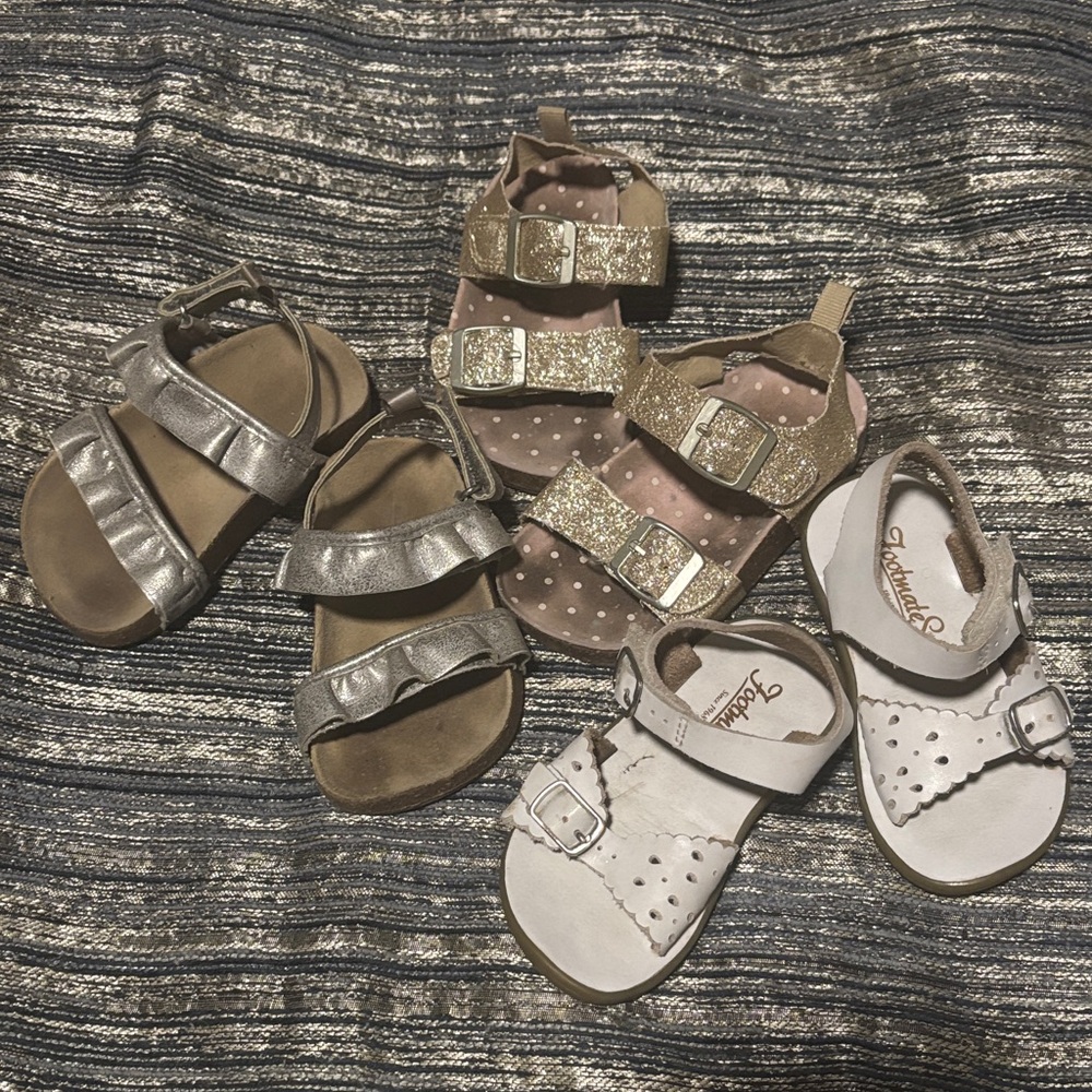 FootMates Toddler Sandal Set - Gold, Silver, White